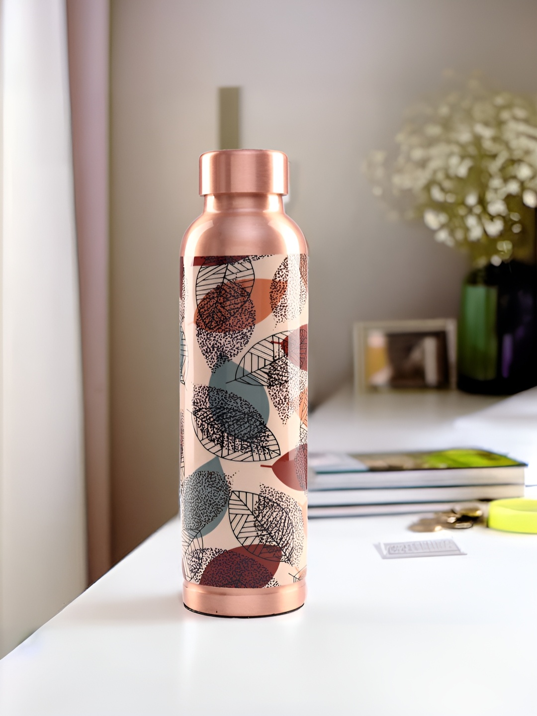 UMAI Copper-Toned & Green Tropical Printed Rust Free BPA Free Copper Water Bottle-950ml
UMAI Copper-Toned & Green Tropical Printed Rust Free BPA Free Copper Water Bottle-950ml