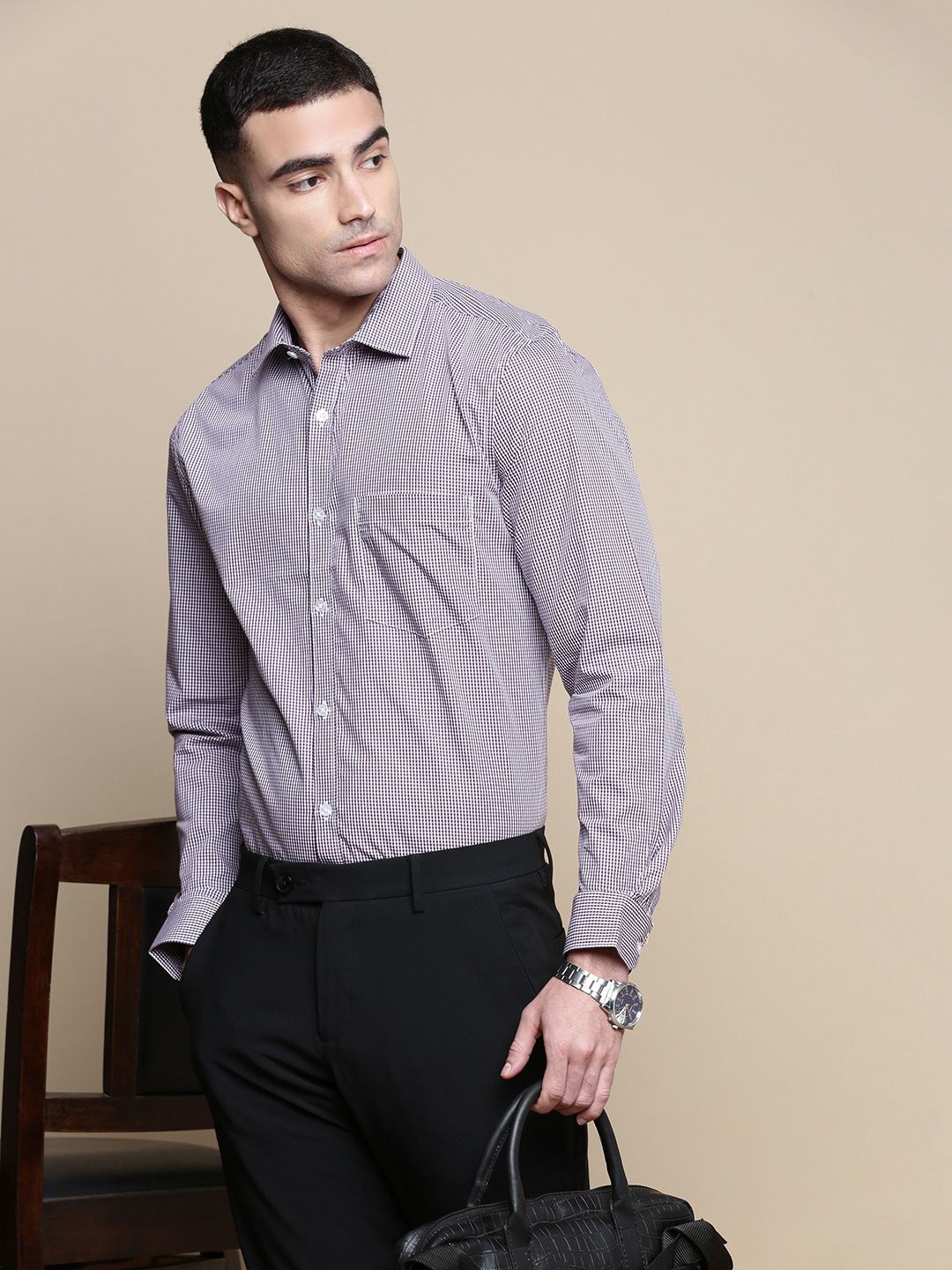 INVICTUS Men Standard Spread Collar Micro Checked Cotton Slim Fit Formal Shirt, Purple
INVICTUS Men Standard Spread Collar Micro Checked Cotton Slim Fit Formal Shirt, Purple