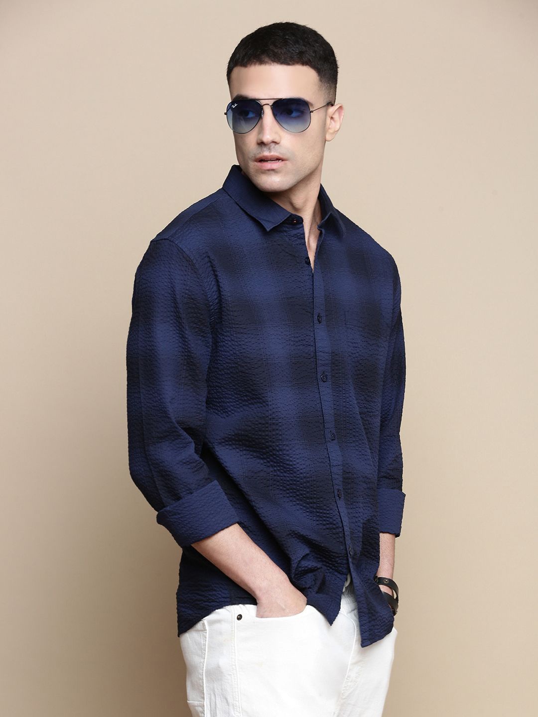INVICTUS Men Sport Spread Collar Tartan Checked Cotton Slim Fit Casual Shirt, Navy blue
INVICTUS Men Sport Spread Collar Tartan Checked Cotton Slim Fit Casual Shirt, Navy blue