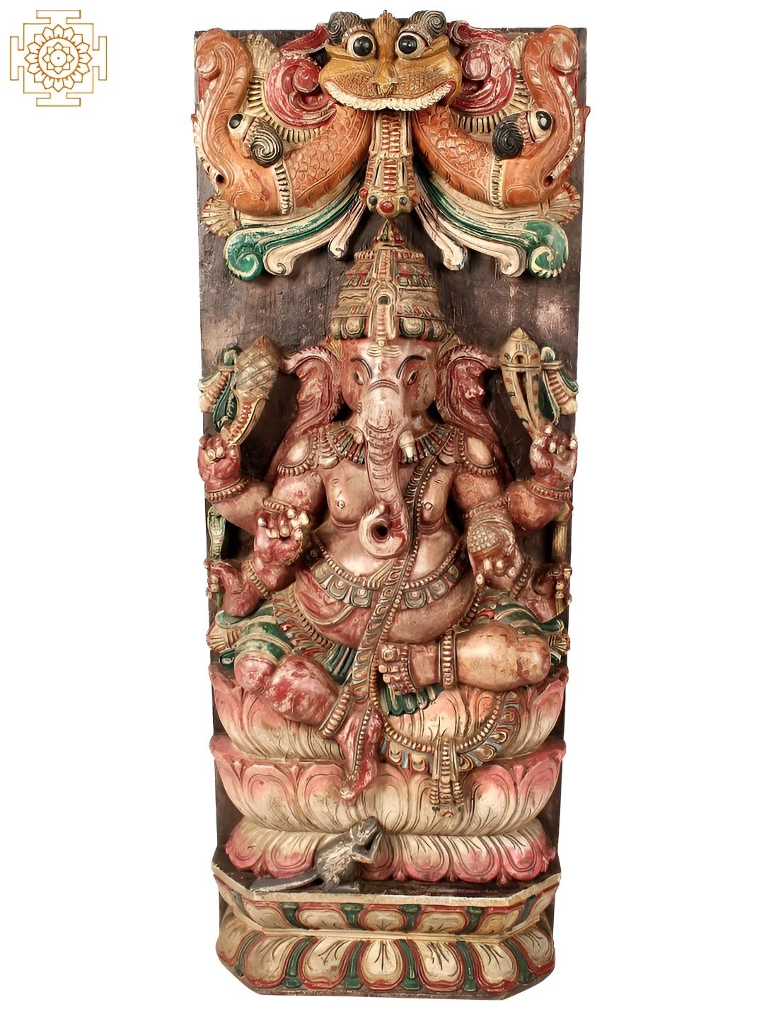 Exotic India Red Wooden Six Hands Lord Ganesha & Kirtimukha Religious Idol Showpiece
Exotic India Red Wooden Six Hands Lord Ganesha & Kirtimukha Religious Idol Showpiece