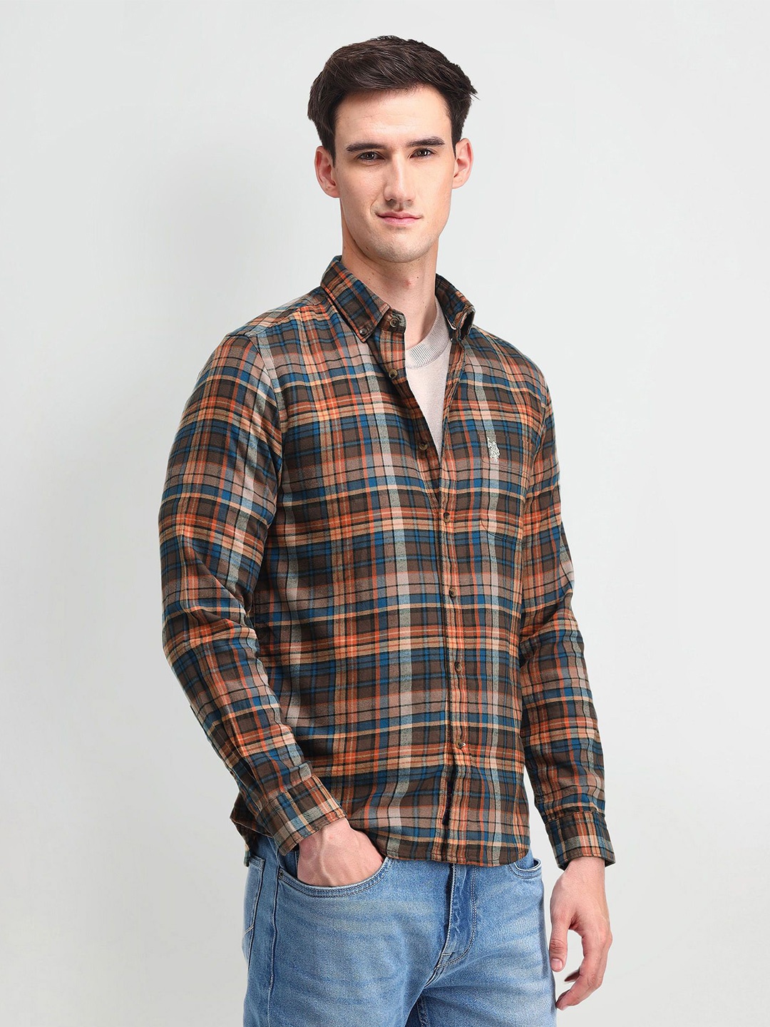 U.S. Polo Assn. Denim Co. Men Comfort Tartan Checked Cotton Slim Fit Casual Shirt, Brown
U.S. Polo Assn. Denim Co. Men Comfort Tartan Checked Cotton Slim Fit Casual Shirt, Brown