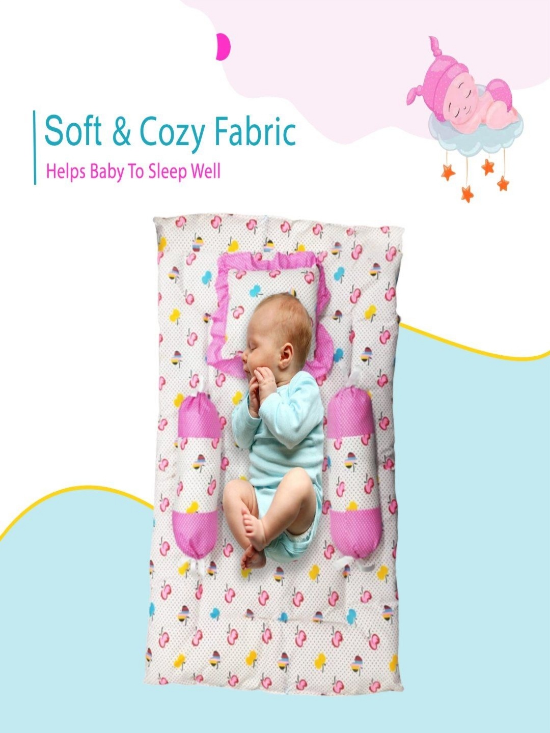 DALUCI Kids Pink & White Conversational Printed Cotton Mattress With 3 Pillow Covers
DALUCI Kids Pink & White Conversational Printed Cotton Mattress With 3 Pillow Covers