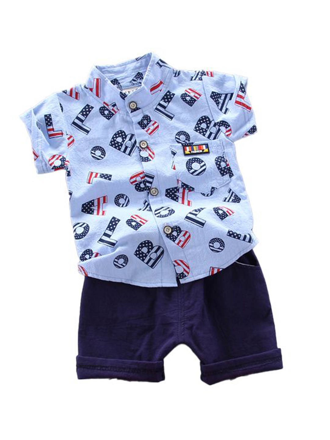 StyleCast x Revolte Boys Printed Mandarin Collar Pure Cotton Shirt With Shorts, Blue
StyleCast x Revolte Boys Printed Mandarin Collar Pure Cotton Shirt With Shorts, Blue