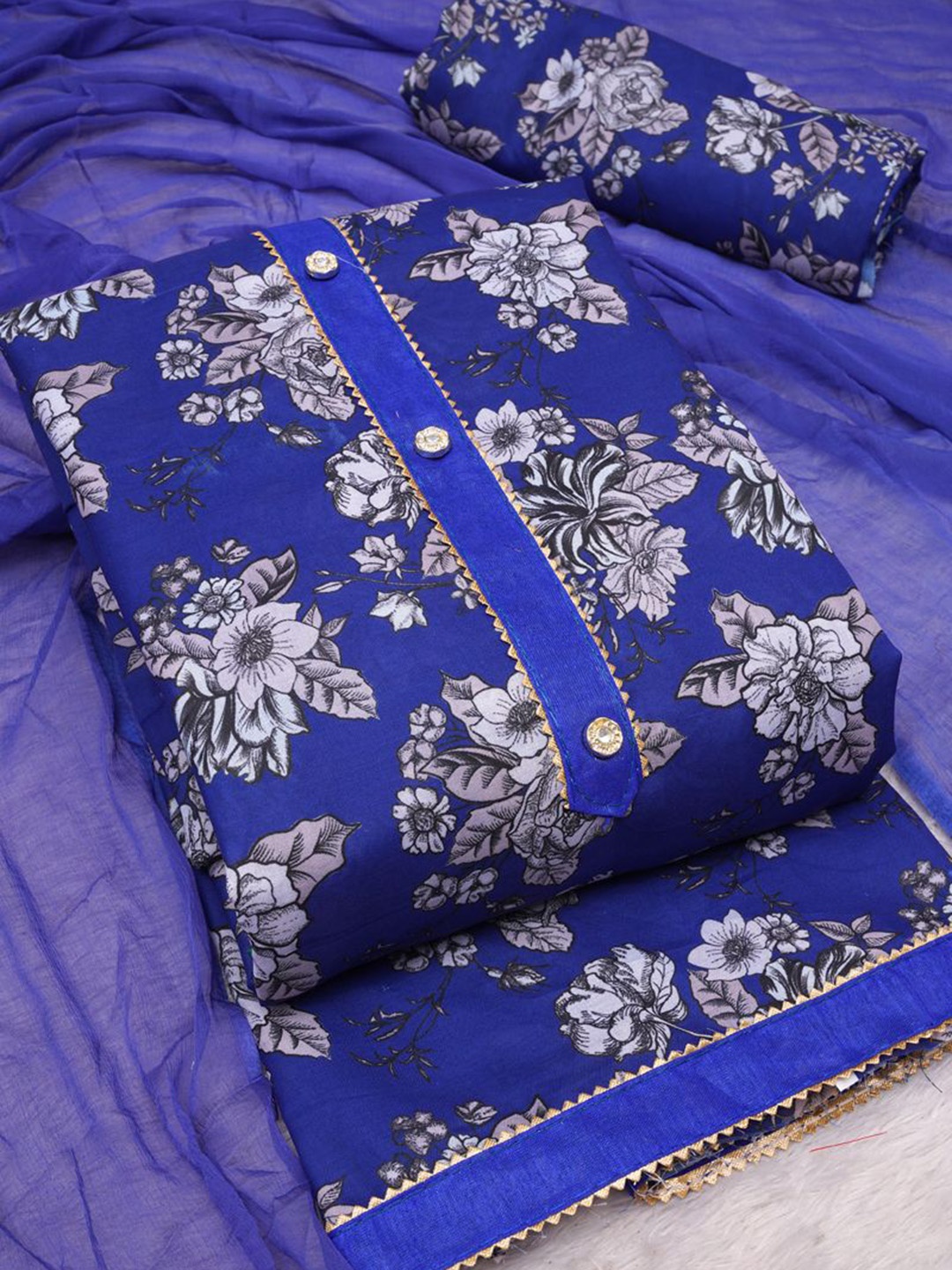 ASISA Dhoom 252 Floral Printed Gotta Patti Cotton Silk Unstitched Dress Material, Blue
ASISA Dhoom 252 Floral Printed Gotta Patti Cotton Silk Unstitched Dress Material, Blue