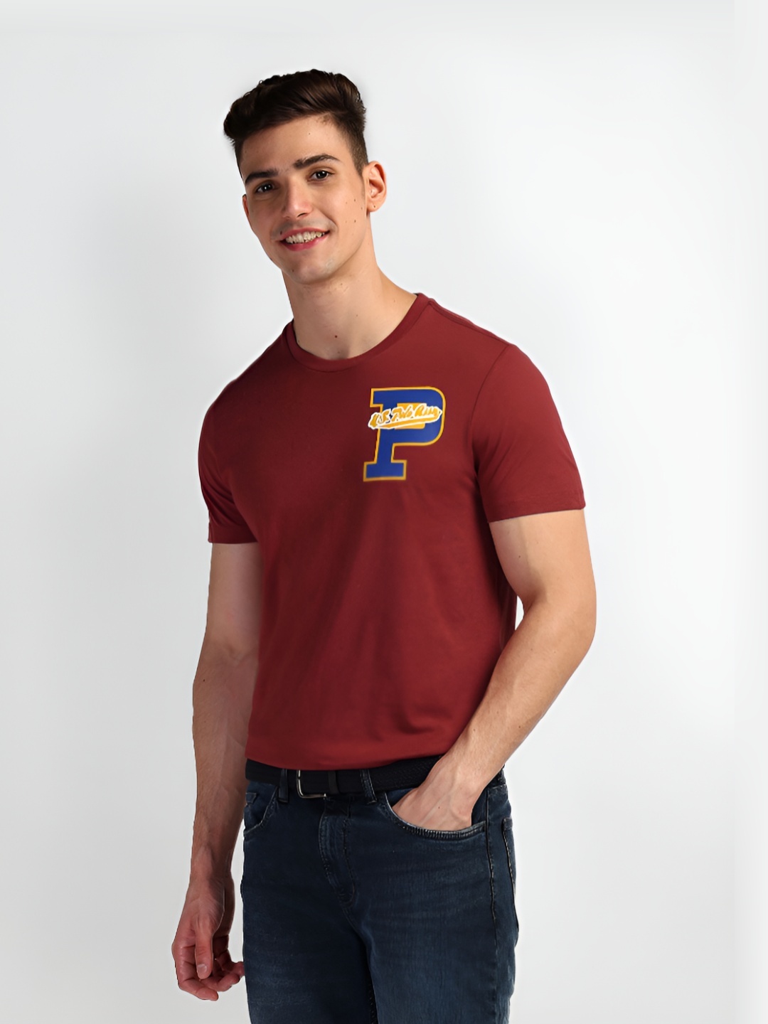 U.S. Polo Assn. Denim Co. Men Typography Printed Round Neck Cotton Slim Fit T-Shirt, Red
U.S. Polo Assn. Denim Co. Men Typography Printed Round Neck Cotton Slim Fit T-Shirt, Red