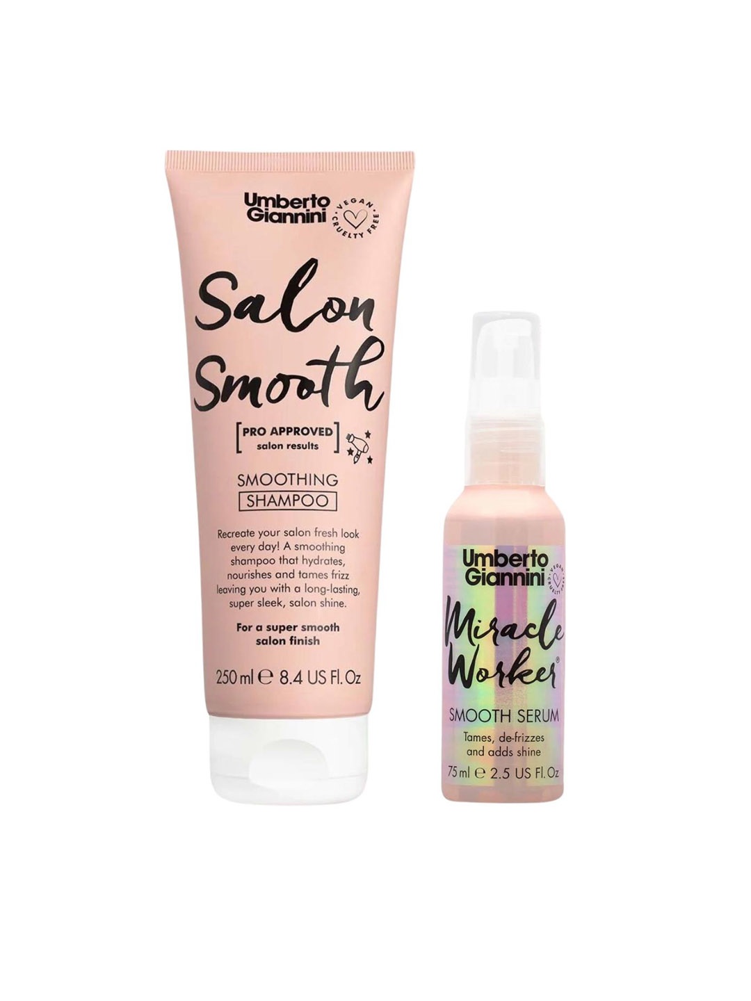 Umberto Giannini Set Of 2 Salon Smooth Pre Approved Shampoo & Miracle Worker Serum - 325ml, Nude
Umberto Giannini Set Of 2 Salon Smooth Pre Approved Shampoo & Miracle Worker Serum - 325ml, Nude