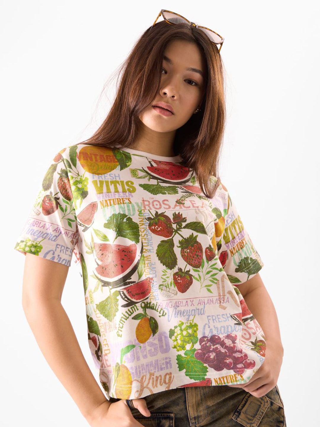 The Souled Store Women Graphic Printed Round Neck Cotton Relaxed Fit T-Shirt, Off white
The Souled Store Women Graphic Printed Round Neck Cotton Relaxed Fit T-Shirt, Off white