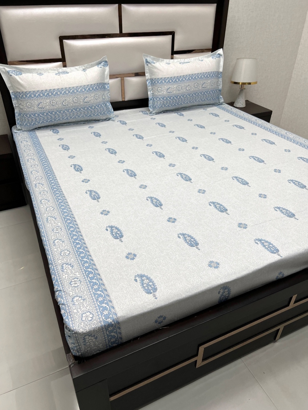 Pure Decor Royal Passion Blue Ethnic Motifs 350 TC Queen Bedsheet with 2 Pillow Covers
Pure Decor Royal Passion Blue Ethnic Motifs 350 TC Queen Bedsheet with 2 Pillow Covers