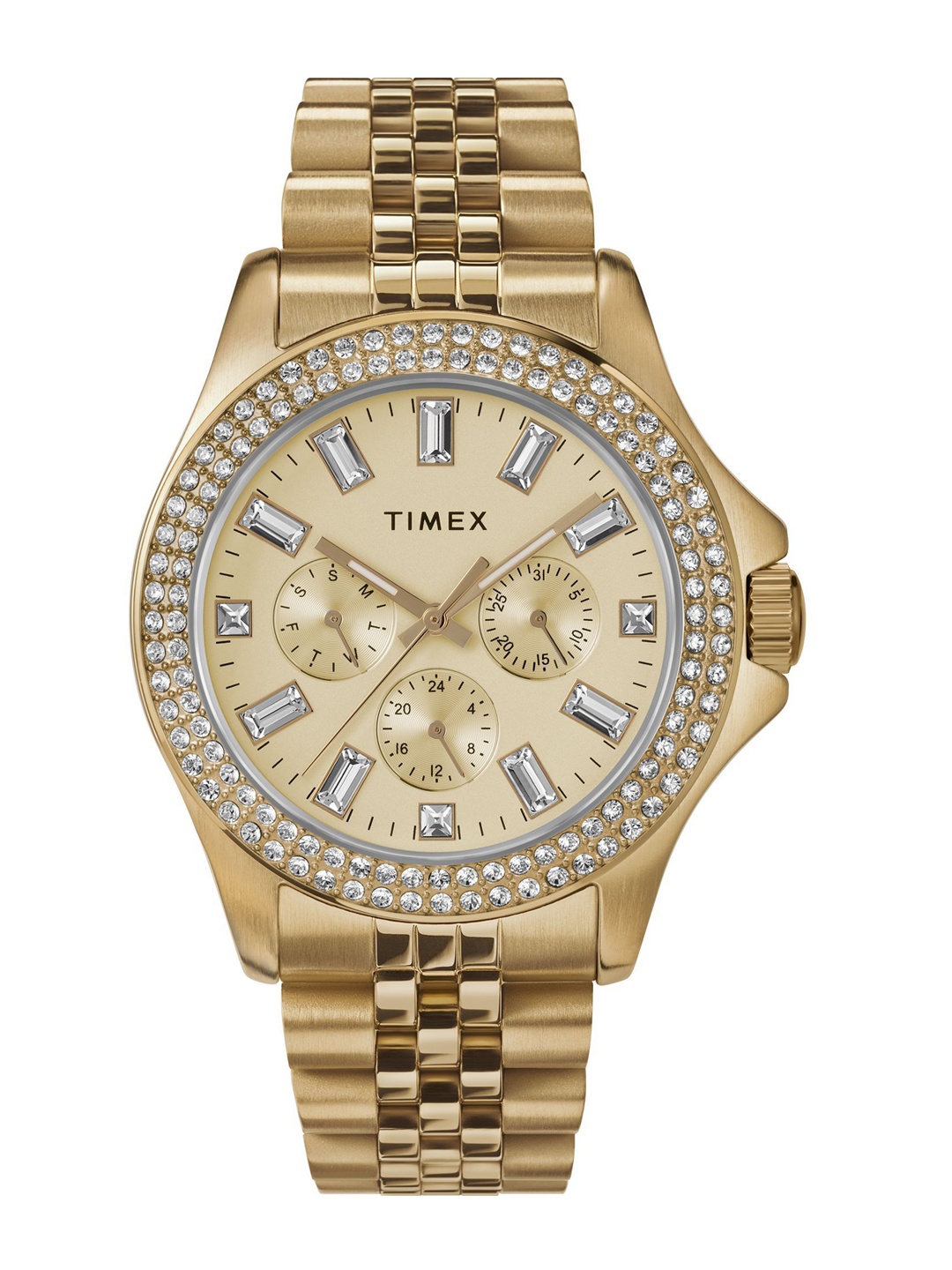 Timex Women Brass Embellished Dial & Stainless Steel Bracelet Style Straps Analogue Watch TW2V79400UJ, Gold
Timex Women Brass Embellished Dial & Stainless Steel Bracelet Style Straps Analogue Watch TW2V79400UJ, Gold