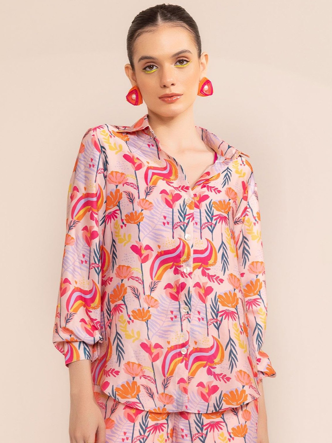 KAORI BY SHREYA AGARWAL Women Relaxed Floral Opaque Printed Casual Shirt, Pink
KAORI BY SHREYA AGARWAL Women Relaxed Floral Opaque Printed Casual Shirt, Pink