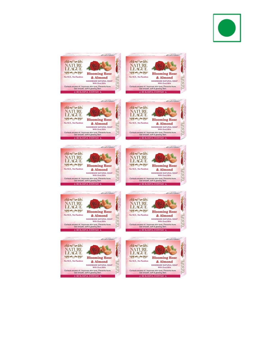 NATURE LEAGUE Set of 10 Blooming Rose & Almond Handmade Soap with Goat Milk -100 g Each, Pink
NATURE LEAGUE Set of 10 Blooming Rose & Almond Handmade Soap with Goat Milk -100 g Each, Pink