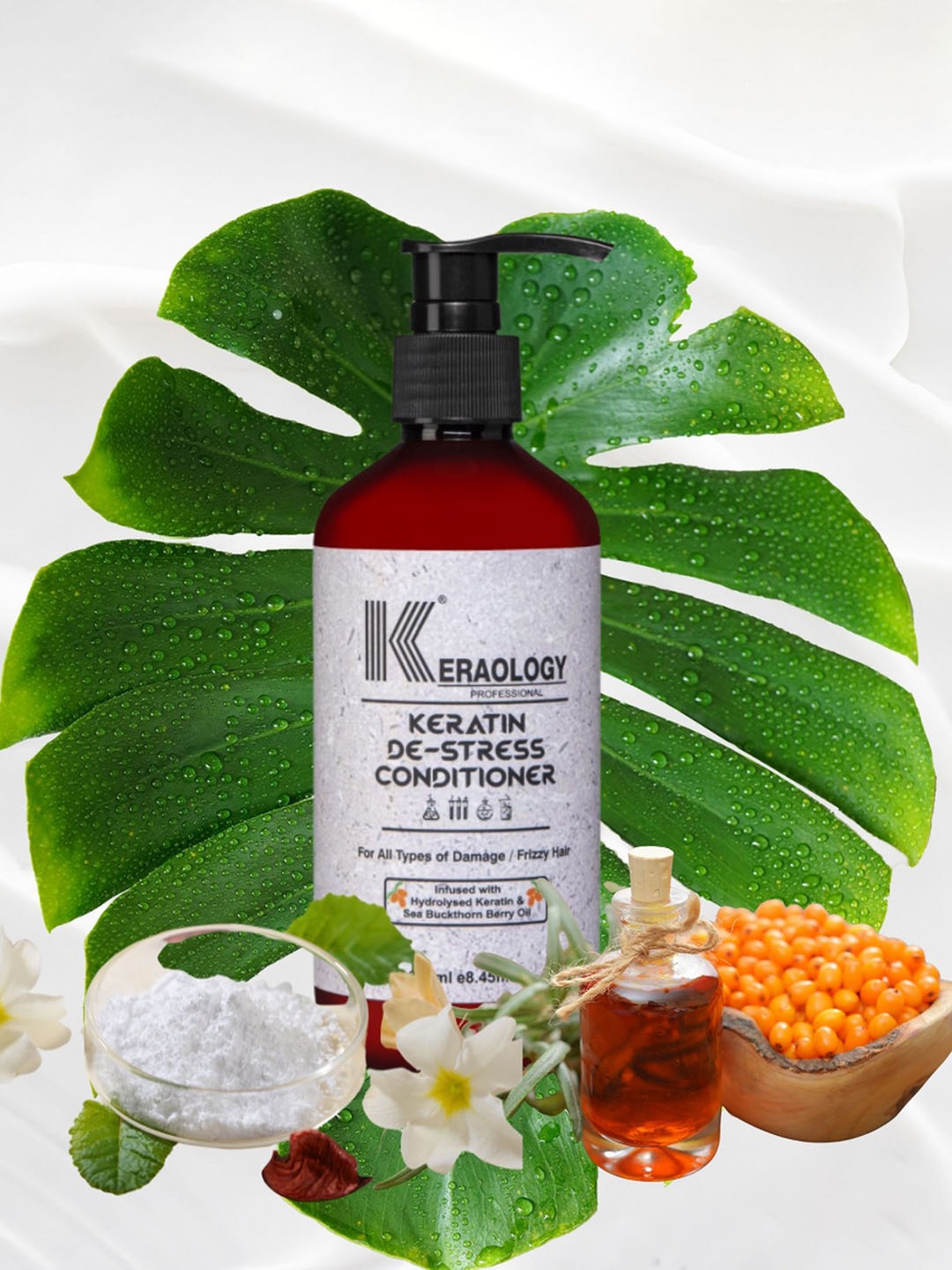 Keraology Professional Keratin De-Stress Conditioner For Smoother Hairs - 300ml, Off white
Keraology Professional Keratin De-Stress Conditioner For Smoother Hairs - 300ml, Off white