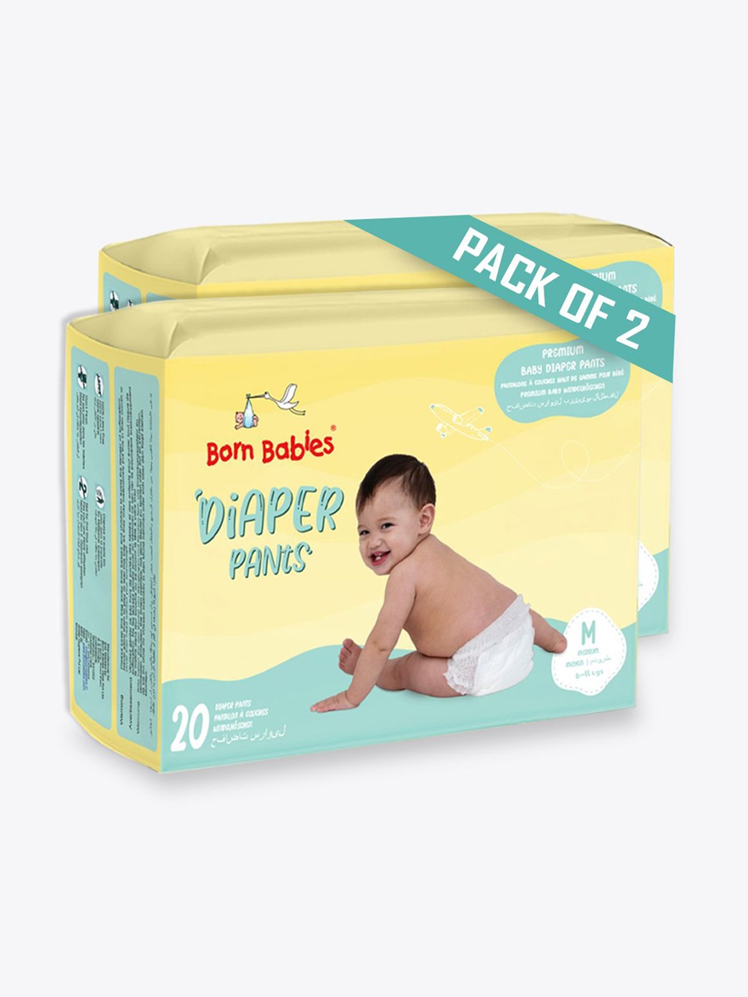 Born Babies Set Of 2 Three Layer Leakage Protection Baby Diaper Pants- Medium, White
Born Babies Set Of 2 Three Layer Leakage Protection Baby Diaper Pants- Medium, White