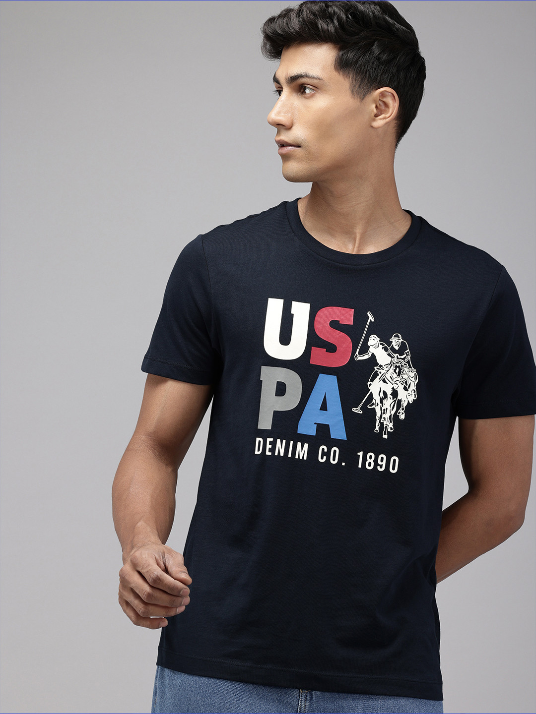 U.S. Polo Assn. Denim Co. Brand Logo Printed Pure Cotton Slim Fit T-shirt, Navy blue
U.S. Polo Assn. Denim Co. Brand Logo Printed Pure Cotton Slim Fit T-shirt, Navy blue