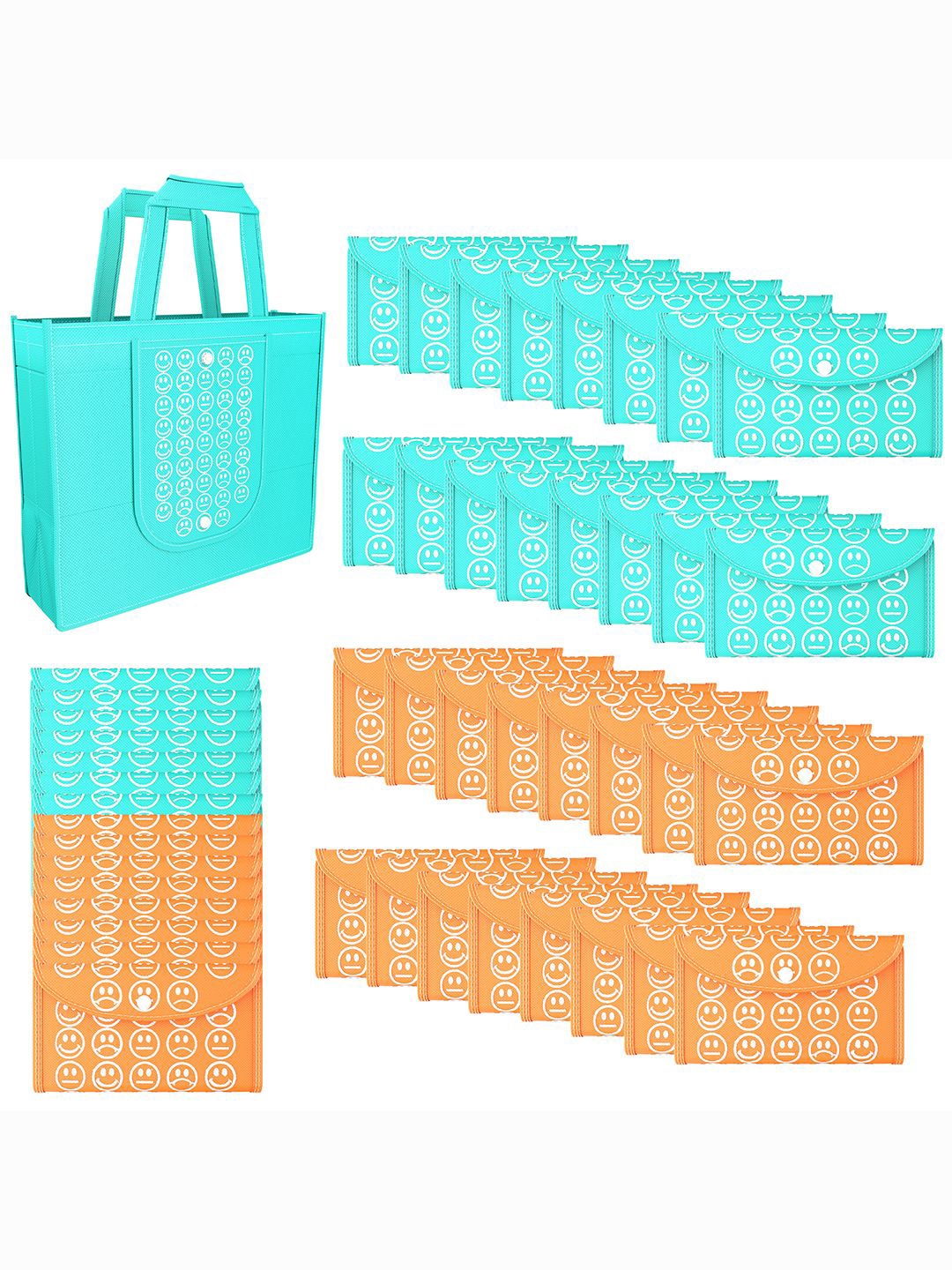 Kuber Industries Set Of 48 Smiley Printed Lightweight Reusable & Foldable Shopping Bags, Blue
Kuber Industries Set Of 48 Smiley Printed Lightweight Reusable & Foldable Shopping Bags, Blue