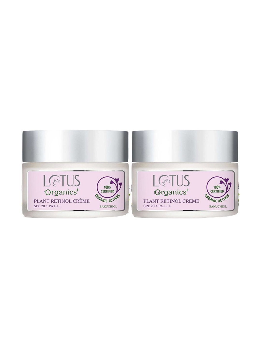 Lotus Organics+ Set Of 2 Bakuchiol Plant Retinol SPF20 PA+++ Face Cream- 30g Each, Purple
Lotus Organics+ Set Of 2 Bakuchiol Plant Retinol SPF20 PA+++ Face Cream- 30g Each, Purple