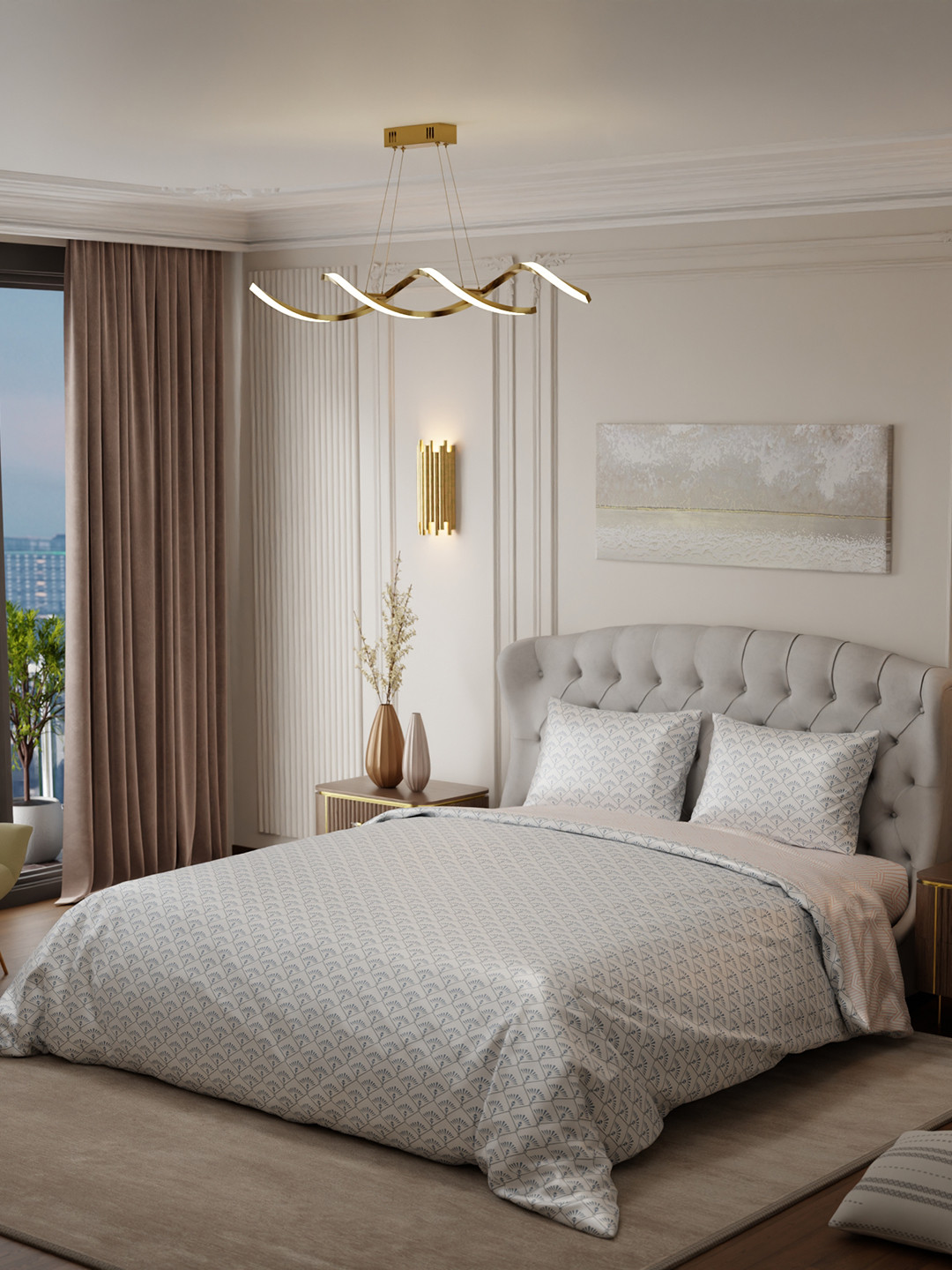 Stoa Paris Elegance Peach Geometric AC Room 150 GSM Double Bed Satin Comforter 
Stoa Paris Elegance Peach Geometric AC Room 150 GSM Double Bed Satin Comforter