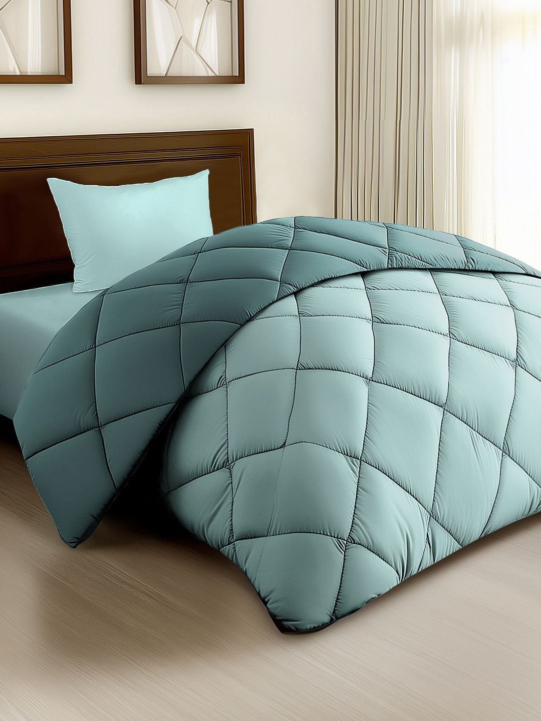 Story@home Turquoise Blue Solid Reversible 240 GSM Heavy Winter Single Bed Comforter
Story@home Turquoise Blue Solid Reversible 240 GSM Heavy Winter Single Bed Comforter
