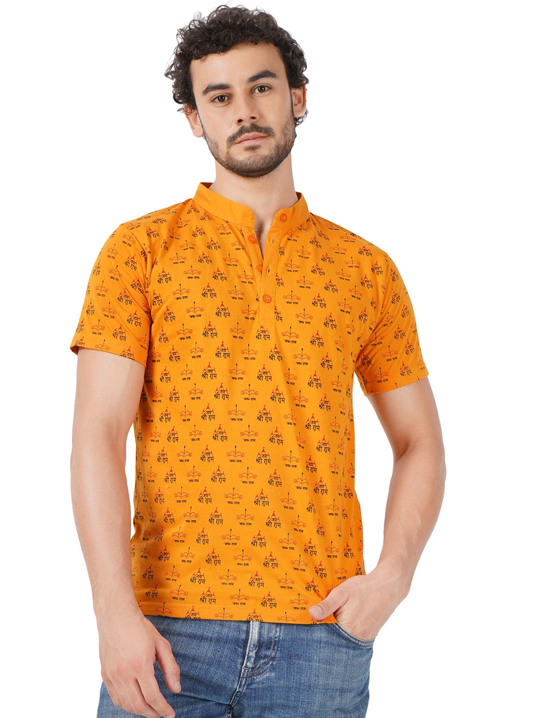 BLUEFICUS Men Dri-FIT Conversational Printed Mandarin Collar Cotton T-Shirt, Mustard
BLUEFICUS Men Dri-FIT Conversational Printed Mandarin Collar Cotton T-Shirt, Mustard