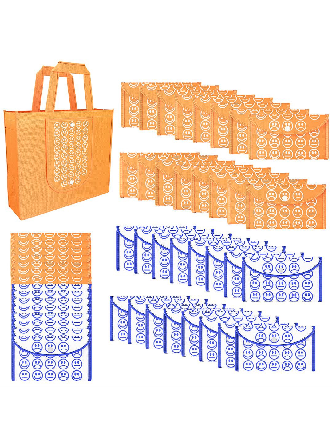 Kuber Industries Set of 48 Smiley Printed Lightweight Foldable & Reusable Shopping Bags, Orange
Kuber Industries Set of 48 Smiley Printed Lightweight Foldable & Reusable Shopping Bags, Orange