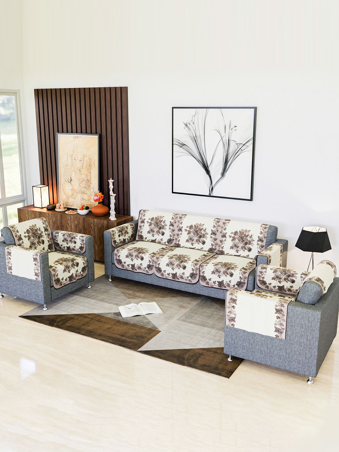 Kuber Industries Brown & White 16 Pcs Floral Embroidered 5 Seater Cotton Sofa Cover & Arms
Kuber Industries Brown & White 16 Pcs Floral Embroidered 5 Seater Cotton Sofa Cover & Arms