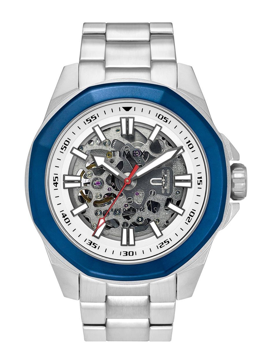 Timex Men Skeleton Dial & Stainless Steel Straps Analogue Automatic Motion Powered Watch TWEG24100, Silver
Timex Men Skeleton Dial & Stainless Steel Straps Analogue Automatic Motion Powered Watch TWEG24100, Silver