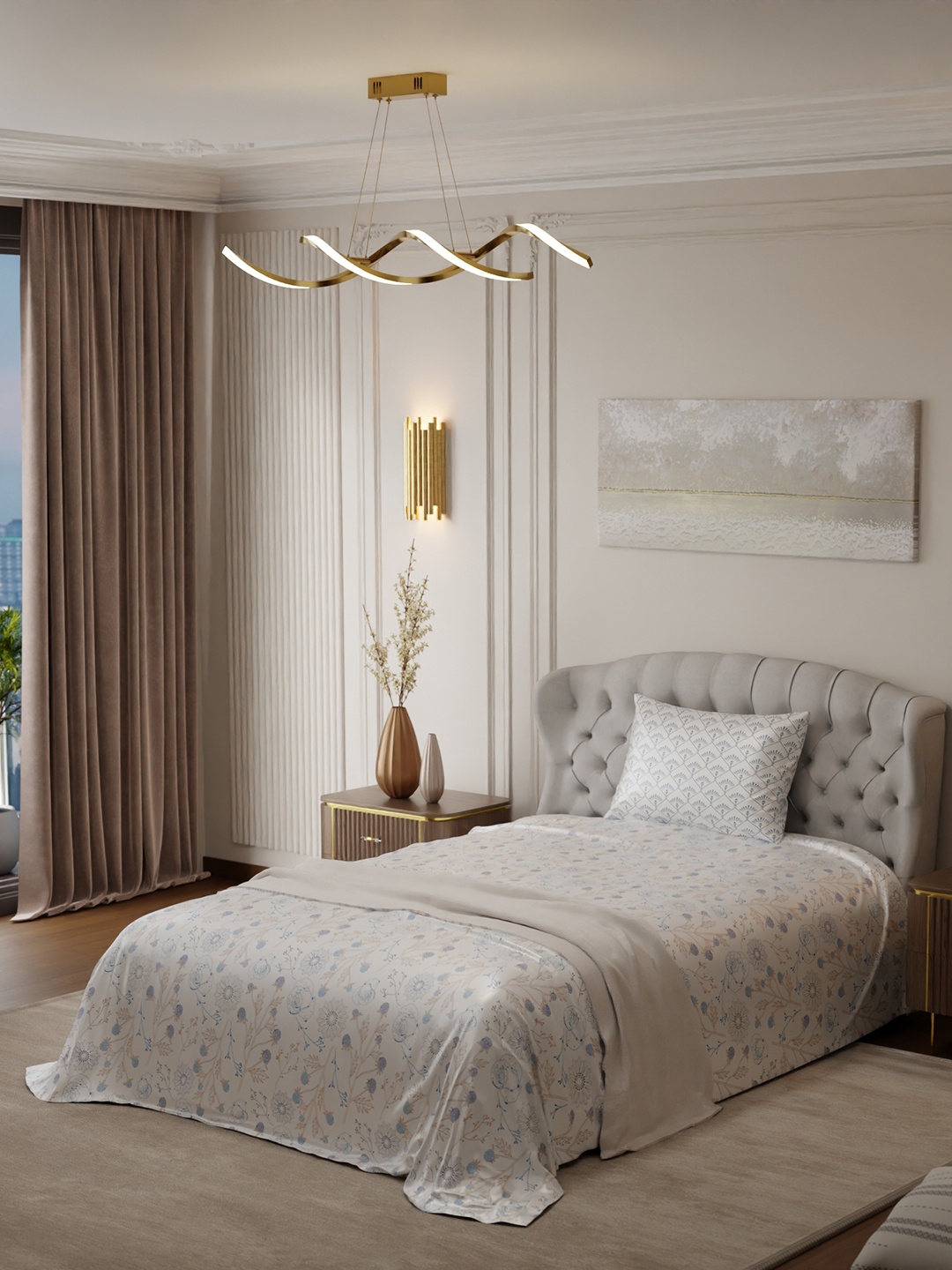 Stoa Paris Elegance Off White Grey Floral 300 TC Single Satin Bedsheet with 1 Pillow Cover
Stoa Paris Elegance Off White Grey Floral 300 TC Single Satin Bedsheet with 1 Pillow Cover