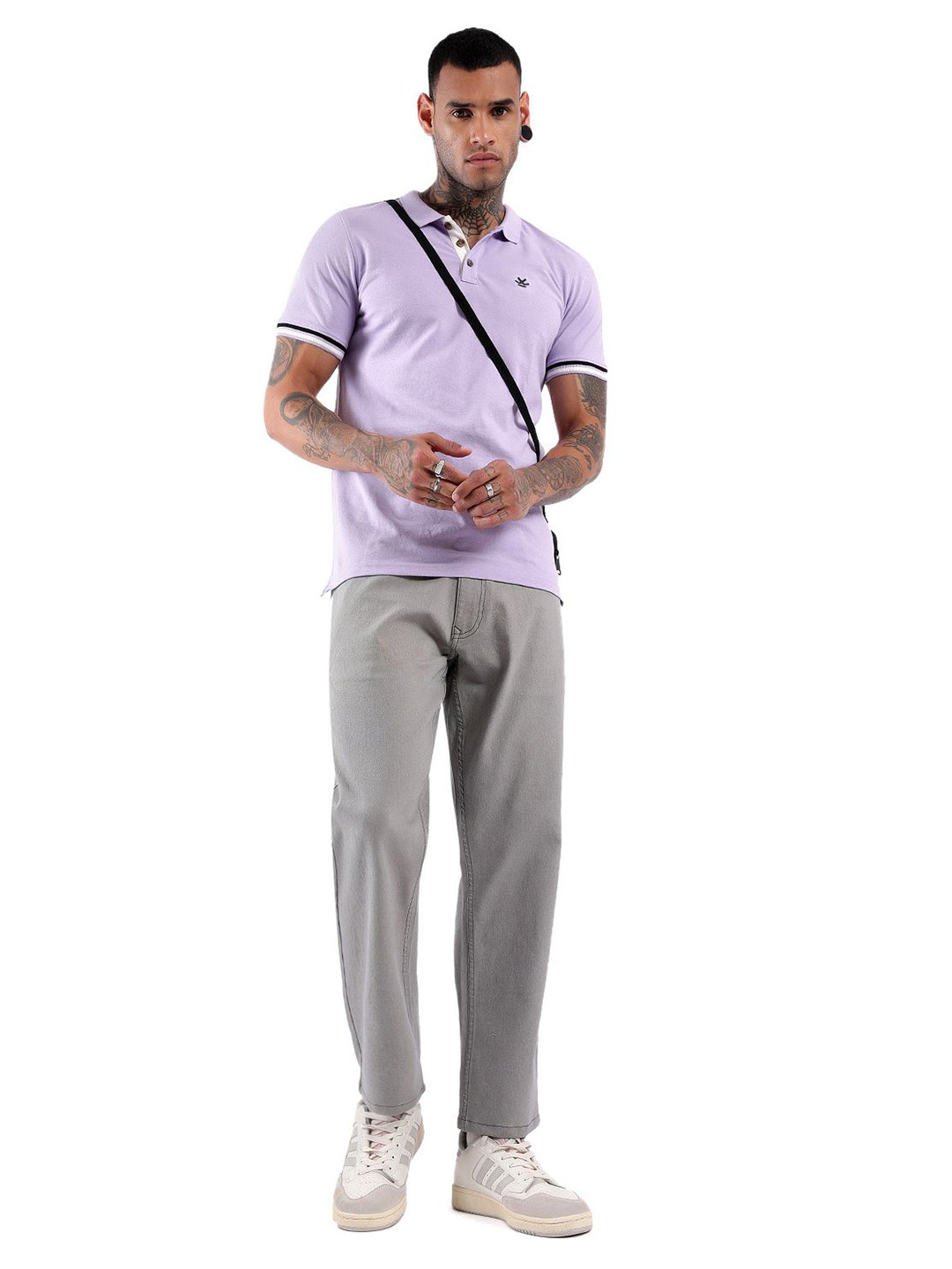 WROGN Men Solid Polo Collar Cotton T-Shirt, Purple 
WROGN Men Solid Polo Collar Cotton T-Shirt, Purple