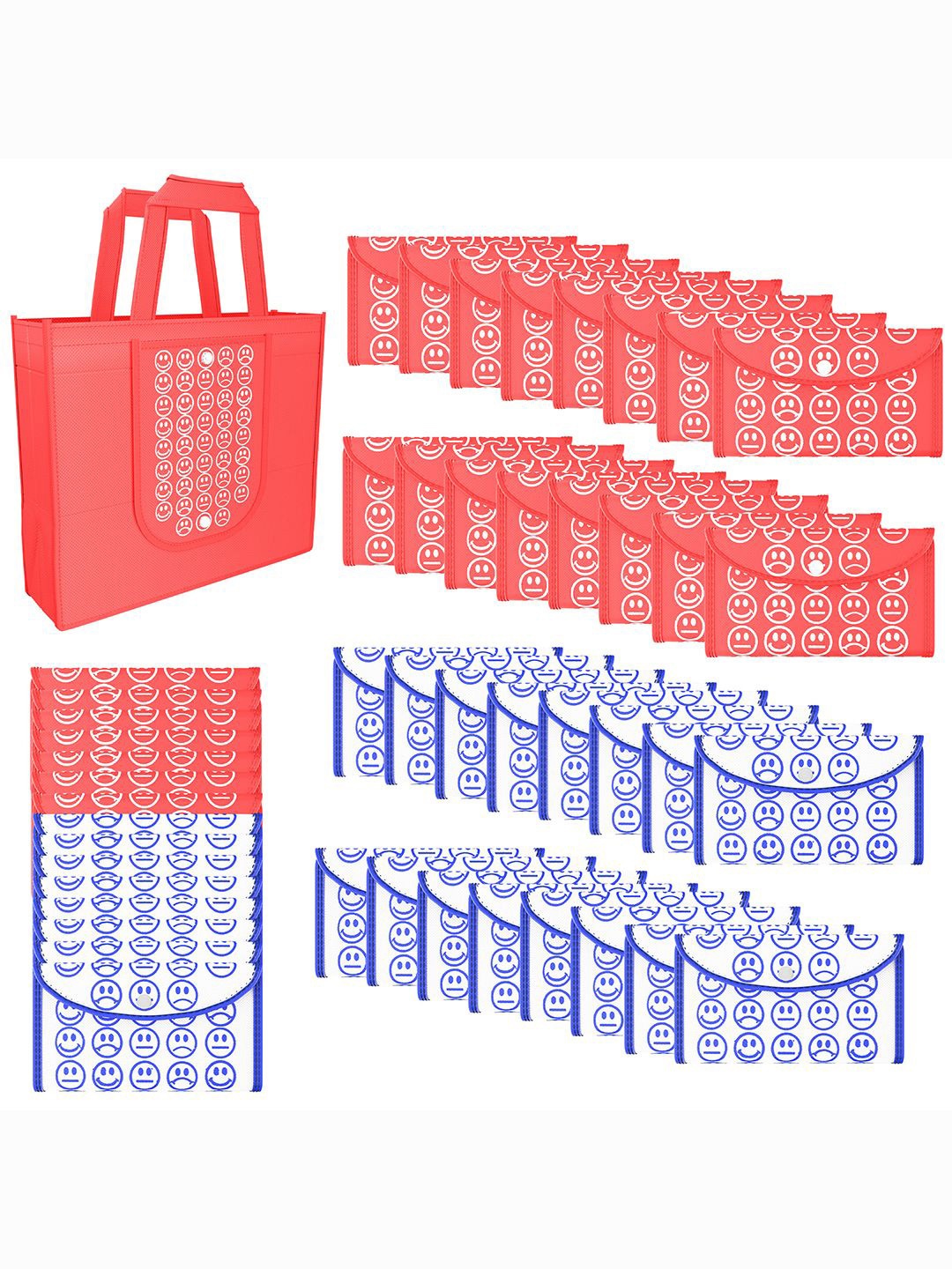 Kuber Industries Set Of 96 Smiley Printed Lightweight Reusable & Foldable Shopping Bags, Red
Kuber Industries Set Of 96 Smiley Printed Lightweight Reusable & Foldable Shopping Bags, Red