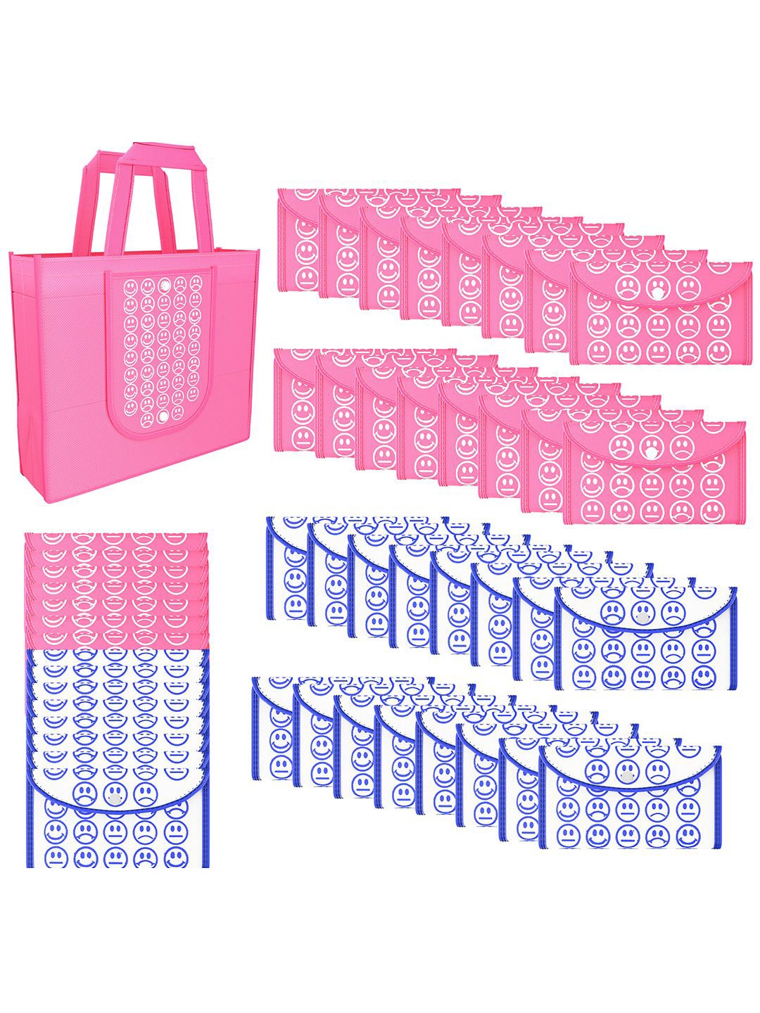 Kuber Industries Set of 96 Smiley Printed Lightweight Foldable & Reusable Shopping Bags, Pink
Kuber Industries Set of 96 Smiley Printed Lightweight Foldable & Reusable Shopping Bags, Pink