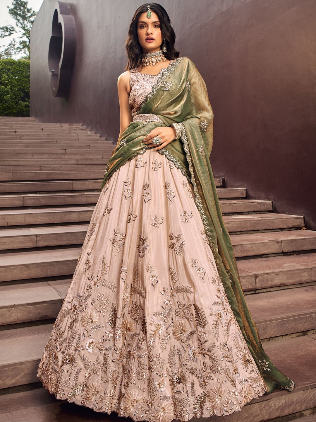panchhi Embroidered Sequinned Semi-Stitched Lehenga & Unstitched Blouse With Dupatta, Cream
panchhi Embroidered Sequinned Semi-Stitched Lehenga & Unstitched Blouse With Dupatta, Cream