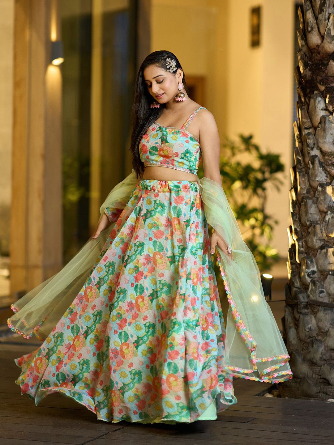 Warthy Ent Printed Semi-Stitched Lehenga & Unstitched Blouse With Dupatta, Green
Warthy Ent Printed Semi-Stitched Lehenga & Unstitched Blouse With Dupatta, Green