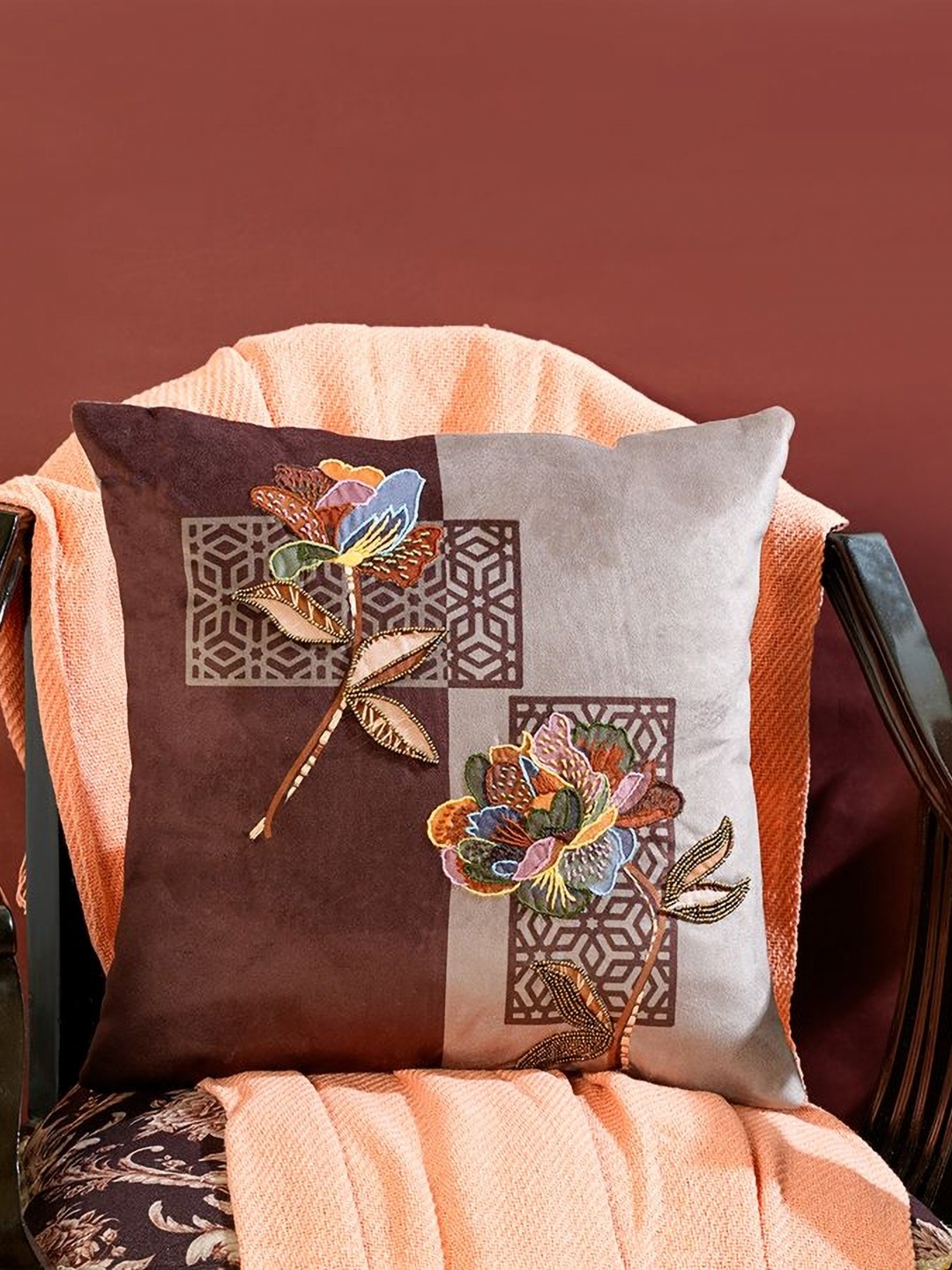 Mid July Home Infinite Rose Brown & Grey Floral Embellished Velvet Square Cushion Cover
Mid July Home Infinite Rose Brown & Grey Floral Embellished Velvet Square Cushion Cover