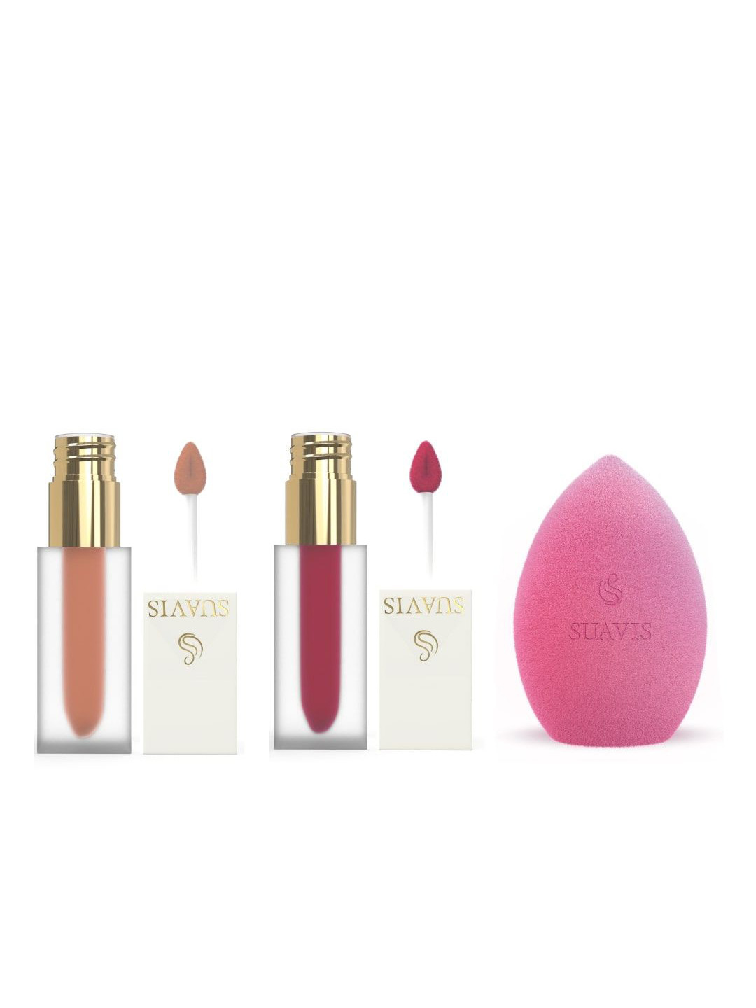 SUAVIS Matte Liquid Lipstick Combo With Blender 206 Melontini 202 Cookie Butter, Pink 
SUAVIS Matte Liquid Lipstick Combo With Blender 206 Melontini 202 Cookie Butter, Pink