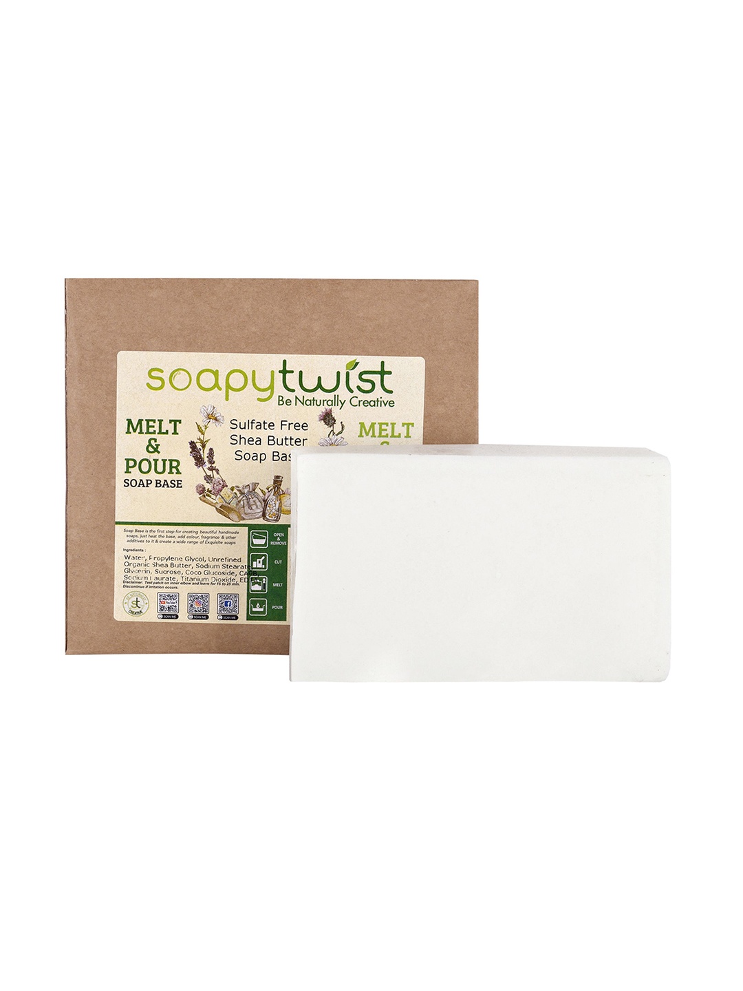 Soapy Twist Be Naturally Creative Sulfate Free Shea Butter Melt & Pour Soap Base - 1 KG, White
Soapy Twist Be Naturally Creative Sulfate Free Shea Butter Melt & Pour Soap Base - 1 KG, White