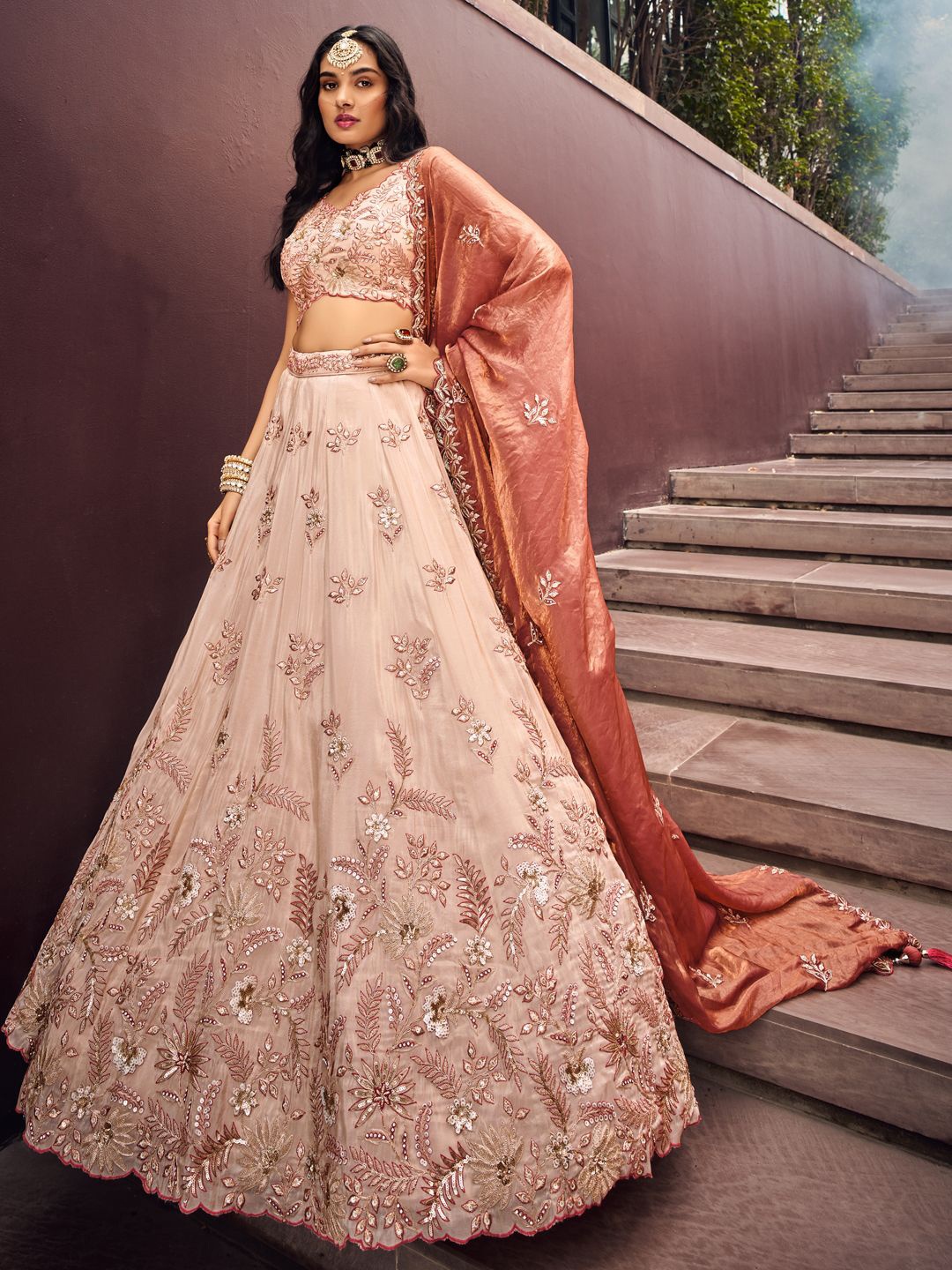 panchhi Embroidered Sequinned Semi-Stitched Lehenga & Unstitched Blouse With Dupatta, Cream
panchhi Embroidered Sequinned Semi-Stitched Lehenga & Unstitched Blouse With Dupatta, Cream