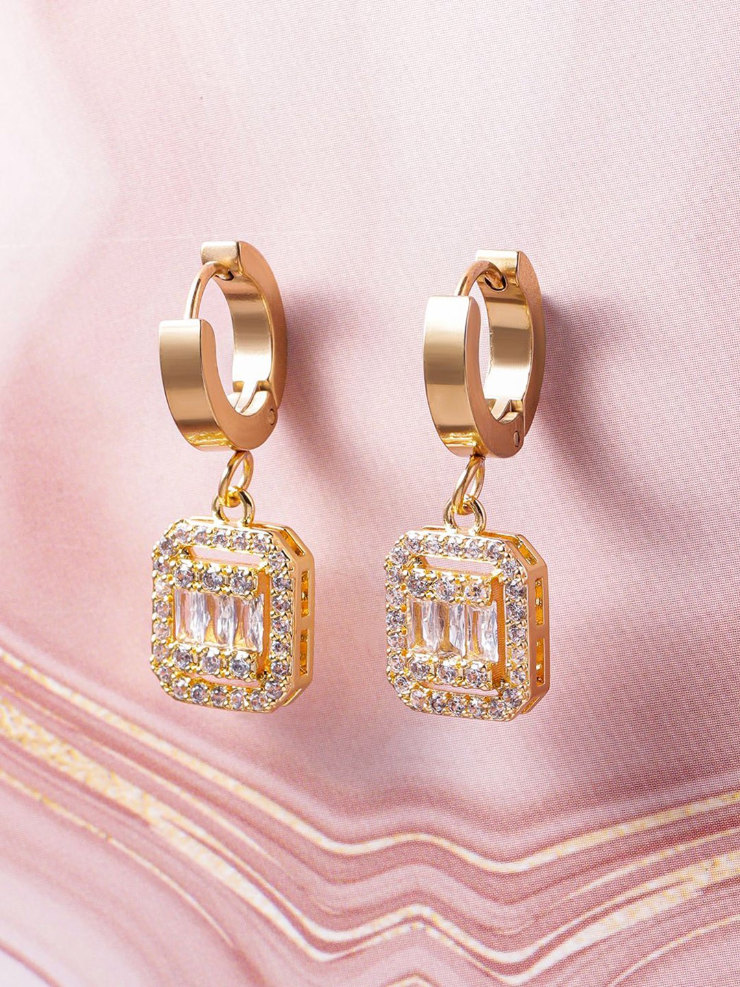 Rubans 18K Gold-Plated Stainless Steel Tarnish-Free Waterproof CZ Demi-Fine Drop Earrings
Rubans 18K Gold-Plated Stainless Steel Tarnish-Free Waterproof CZ Demi-Fine Drop Earrings