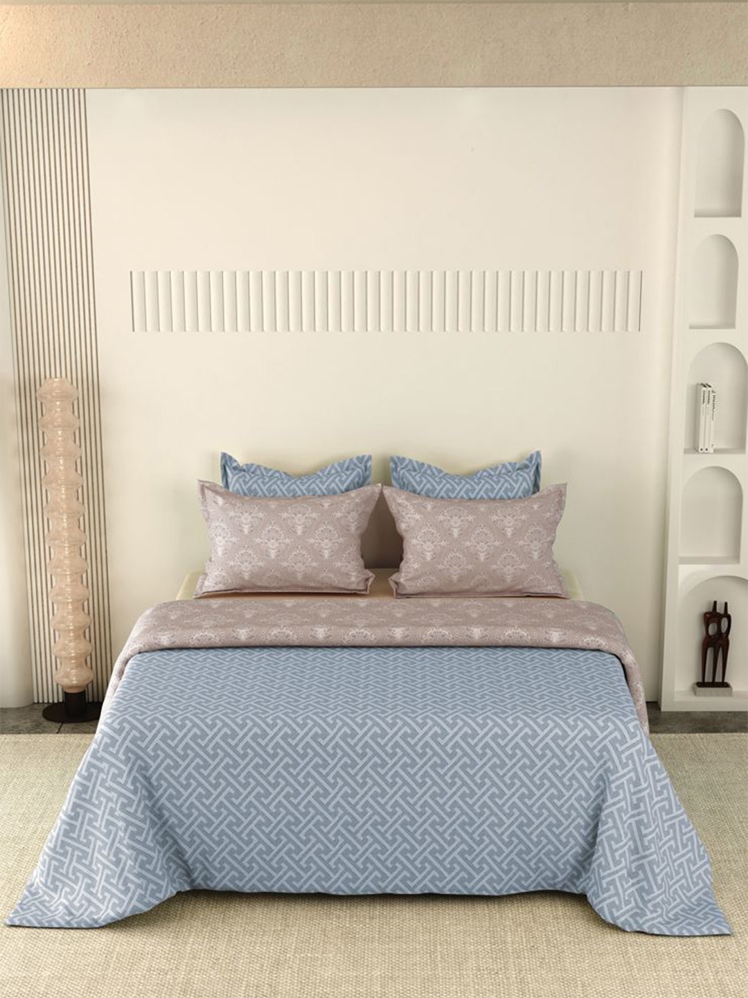 LABHAM Blue Ethnic Motifs 210 TC Pure Cotton Reversible King Bedsheet & 2 Pillow Covers
LABHAM Blue Ethnic Motifs 210 TC Pure Cotton Reversible King Bedsheet & 2 Pillow Covers
