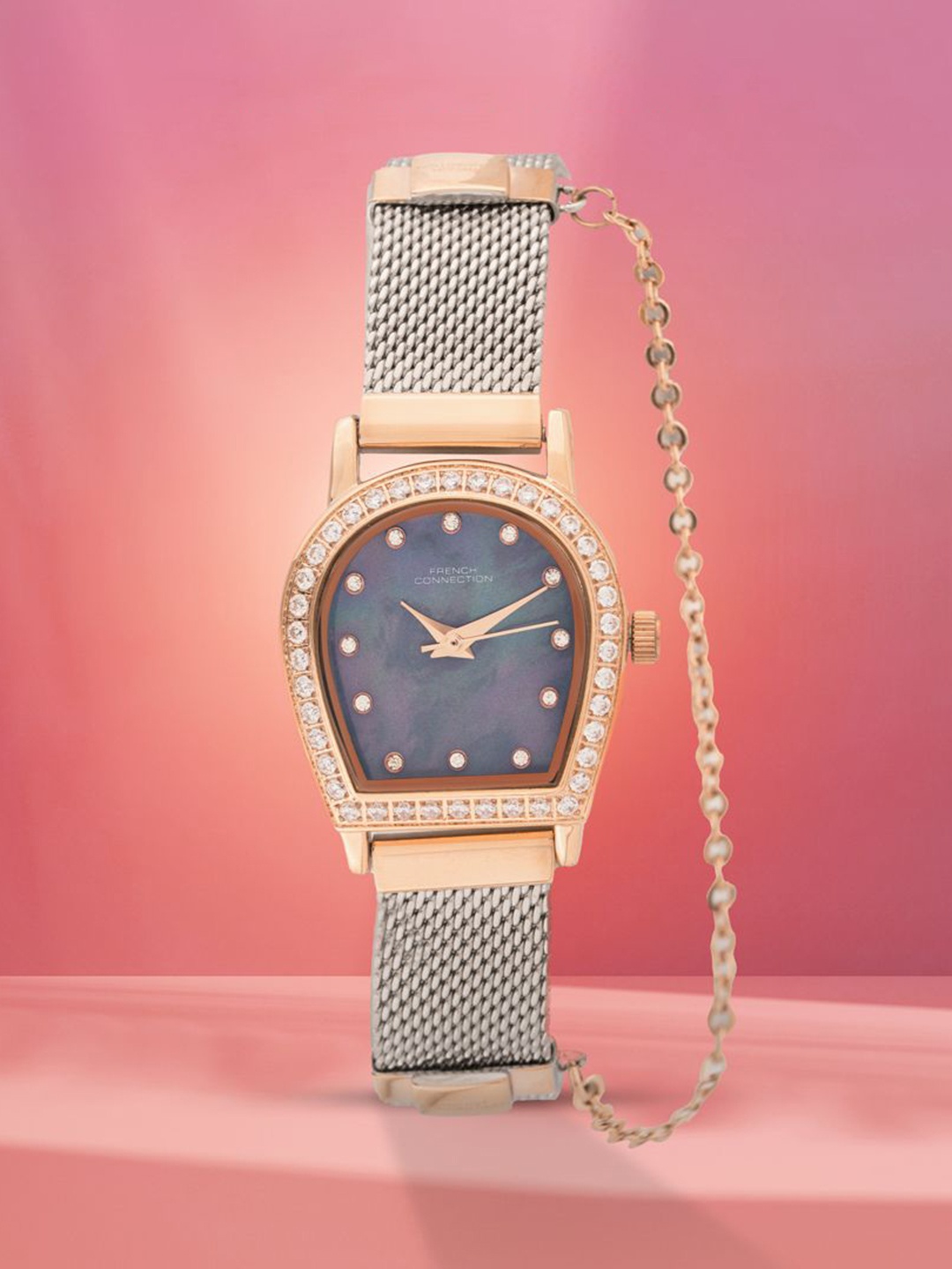 French Connection Women Embellished Dial & Stainless Steel Bracelet Style Straps Analogue Watch FCH12RTM, White
French Connection Women Embellished Dial & Stainless Steel Bracelet Style Straps Analogue Watch FCH12RTM, White