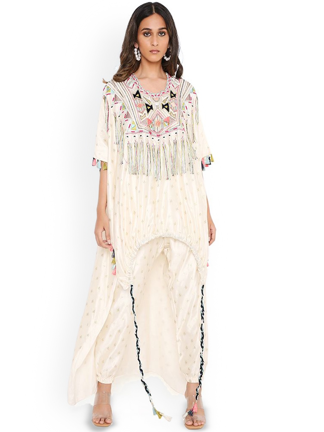 Payal Singhal Floral Woven Design Regular Thread Work A-Line Kurti with Trousers, White
Payal Singhal Floral Woven Design Regular Thread Work A-Line Kurti with Trousers, White