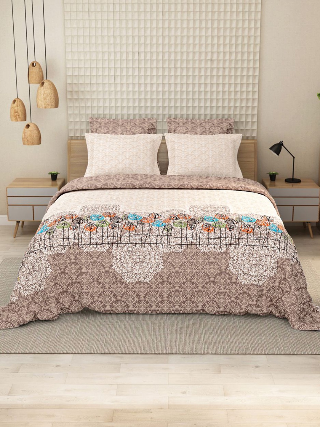 LABHAM Blue & Brown Ethnic Motifs 152 TC Pure Cotton King Bedsheet With 2 Pillow Covers
LABHAM Blue & Brown Ethnic Motifs 152 TC Pure Cotton King Bedsheet With 2 Pillow Covers