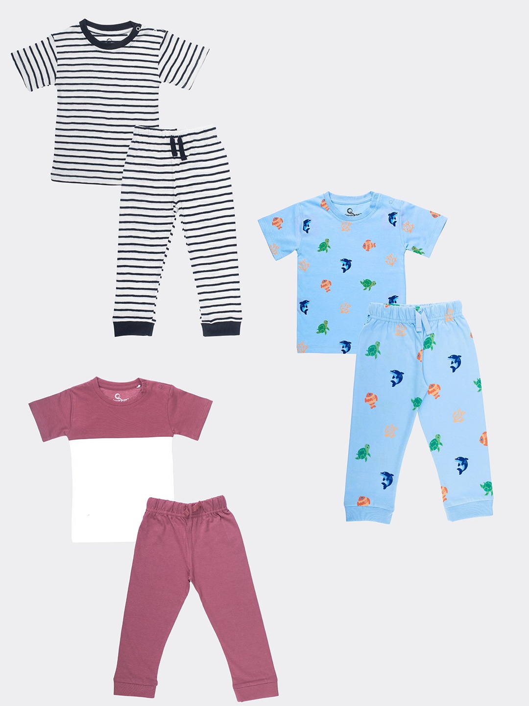 Orange Sugar Kids Pack Of 3 Printed Round Neck Pure Cotton T-shirt with Pyjamas, Mauve
Orange Sugar Kids Pack Of 3 Printed Round Neck Pure Cotton T-shirt with Pyjamas, Mauve
