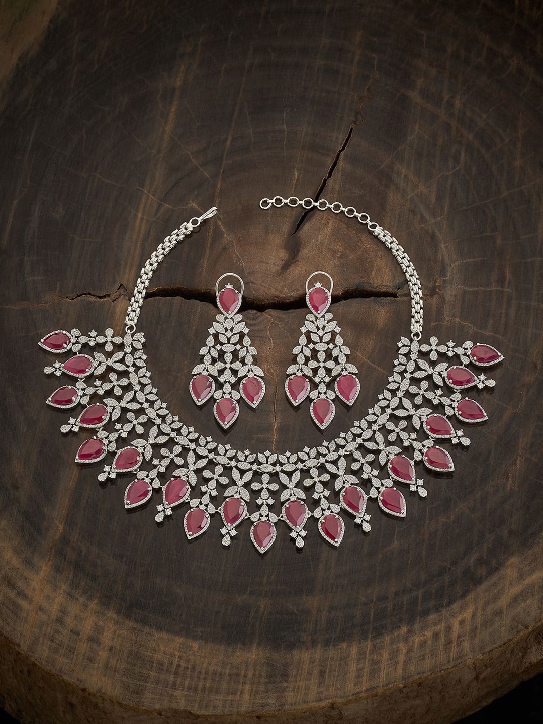 Kushal's Fashion Jewellery Rhodium-Plated Cubic Zirconia Studded Jewellery Set, Silver
Kushal's Fashion Jewellery Rhodium-Plated Cubic Zirconia Studded Jewellery Set, Silver