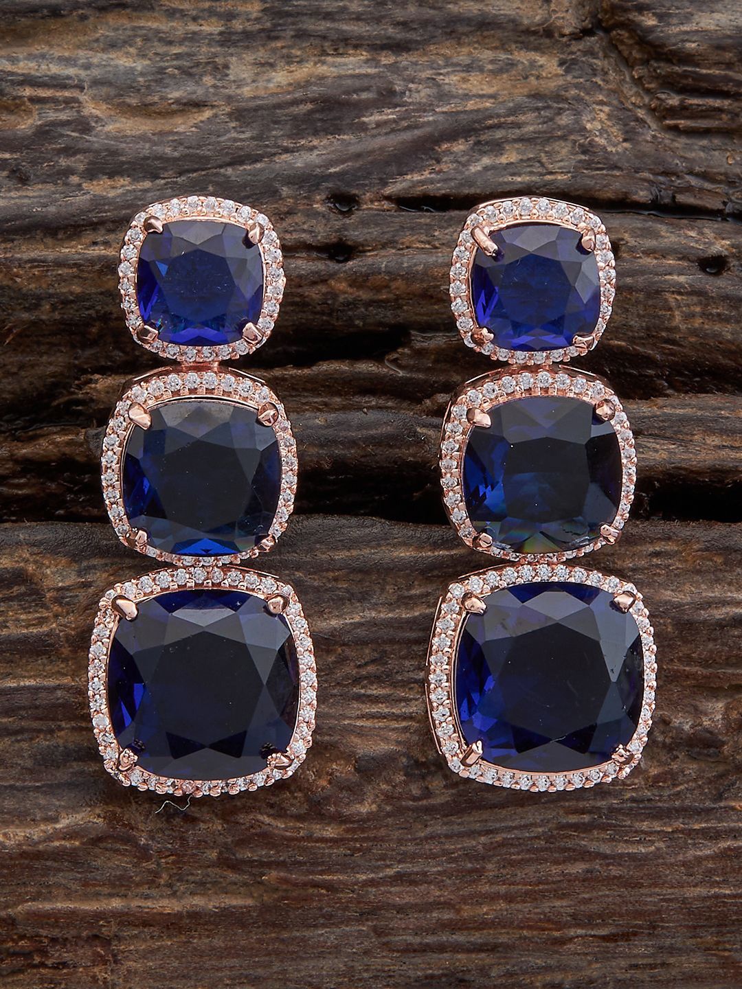 Kushal's Fashion Jewellery Rose Gold-Plated Cubic Zirconia Geometric Drop Earrings, Blue
Kushal's Fashion Jewellery Rose Gold-Plated Cubic Zirconia Geometric Drop Earrings, Blue