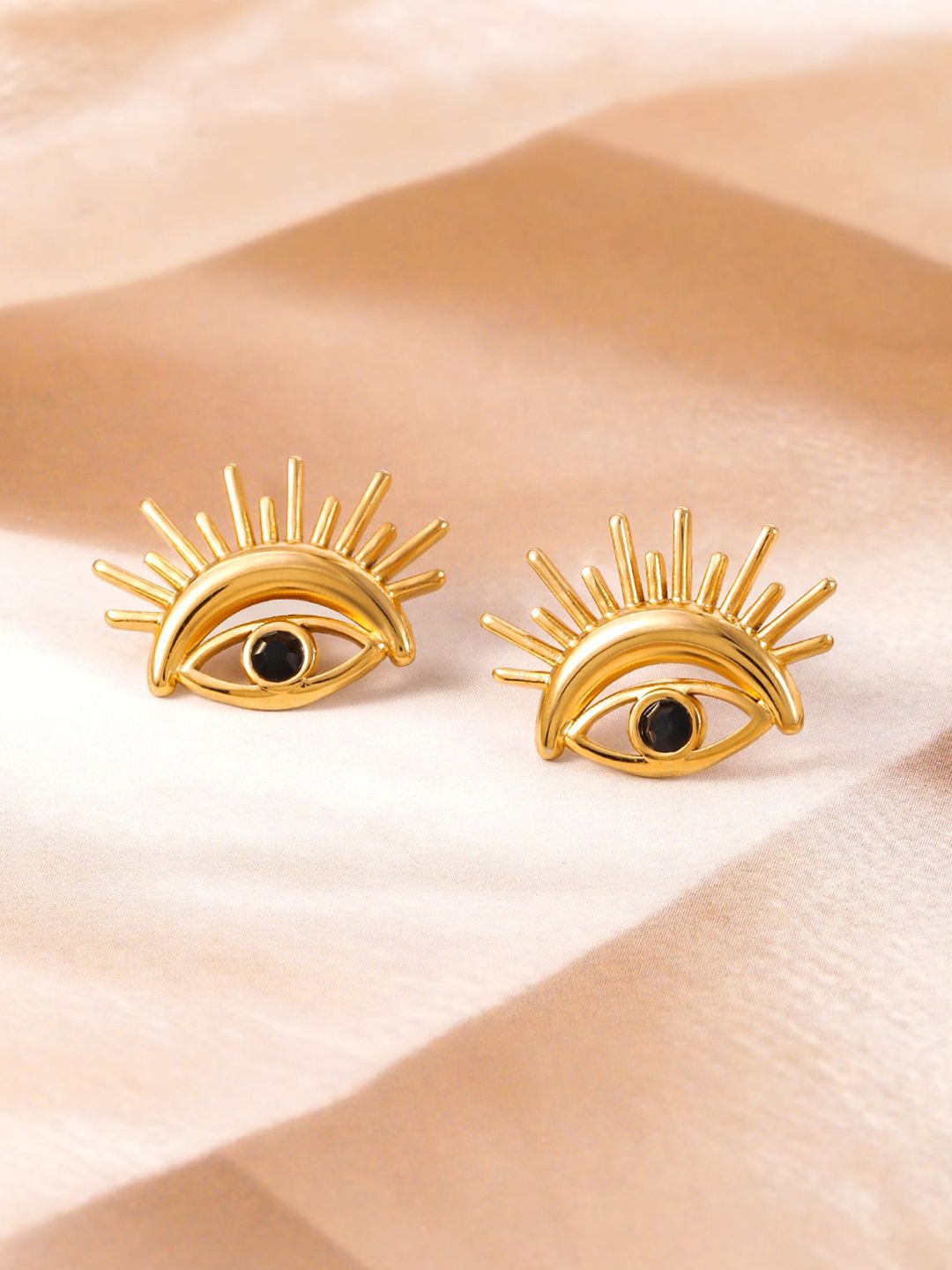 Rubans 18K Gold Plated Stainless Steel Tarnish-Free Waterproof Demi-Fine Evil Eye Studs
Rubans 18K Gold Plated Stainless Steel Tarnish-Free Waterproof Demi-Fine Evil Eye Studs