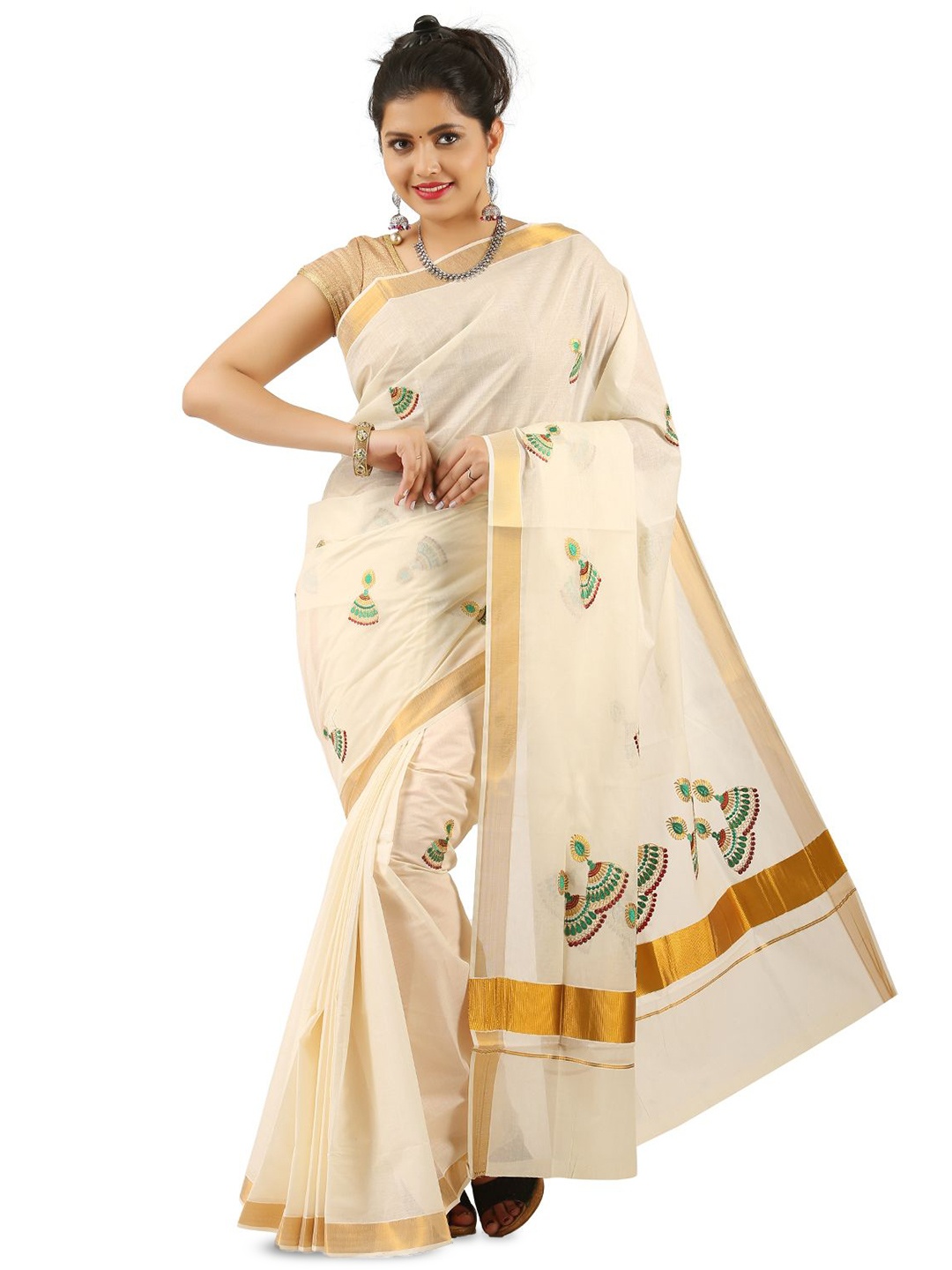 Rst R Selvamani Tex Woven Design Zari Pure Cotton Ready to Wear Kasavu Saree, Off white
Rst R Selvamani Tex Woven Design Zari Pure Cotton Ready to Wear Kasavu Saree, Off white