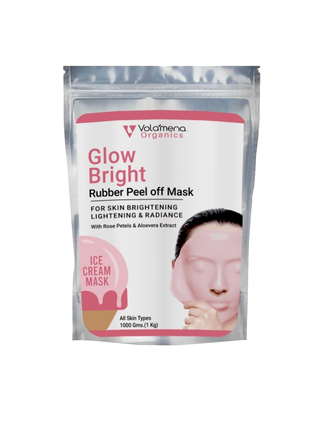 Volamena Glow Bright Rubber Peel Off Mask For Skin Lightening & Brightening- 1kg, Pink
Volamena Glow Bright Rubber Peel Off Mask For Skin Lightening & Brightening- 1kg, Pink