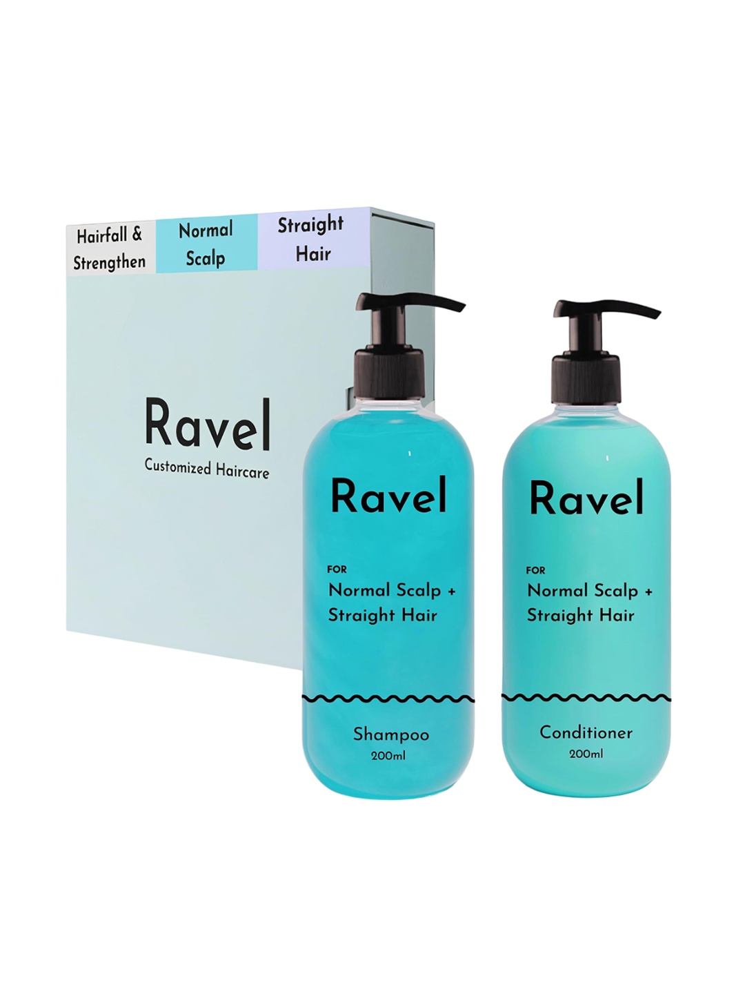 Ravel Set of Shampoo & Conditioner for Normal Scalp & Straight Hair - 200ml Each, Turquoise blue
Ravel Set of Shampoo & Conditioner for Normal Scalp & Straight Hair - 200ml Each, Turquoise blue