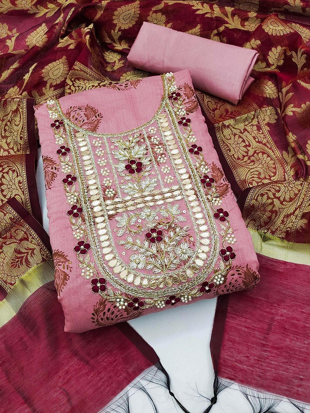 Ishin Ethnic Motifs Embroidered Beads and Stones Unstitched Dress Material, Purple
Ishin Ethnic Motifs Embroidered Beads and Stones Unstitched Dress Material, Purple