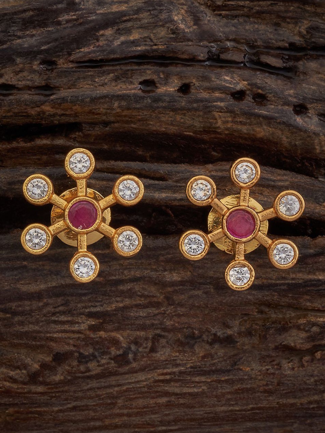 Kushal's Fashion Jewellery Gold-Plated 92.5 Pure Silver Stones Studded Floral Studs, Red
Kushal's Fashion Jewellery Gold-Plated 92.5 Pure Silver Stones Studded Floral Studs, Red